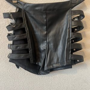 Leather strap shorts